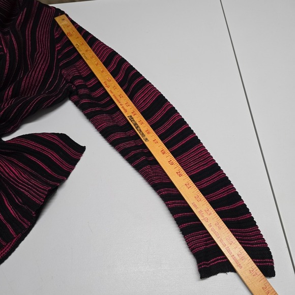 Habitat‎ Clothes Sweater Womens Medium Black Pink Striped Knit Cowl Neck - Picture 9 of 11